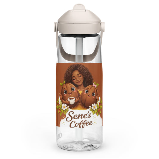 Flip straw water bottle